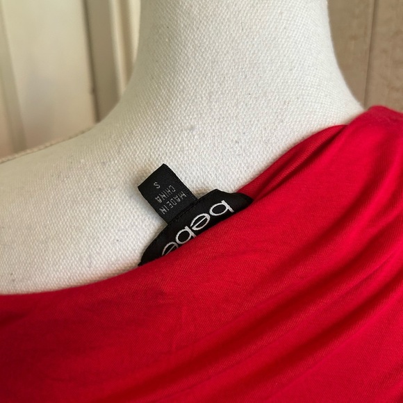Bebe Elegant Red Off-Shoulder Dress - Picture 12 of 16